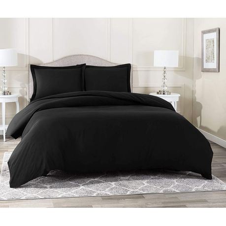 Wrinkle Resistant Egyptian Comfort: Luxury Duvet Cover Set Super King Black Buy Online in Zimbabwe thedailysale.shop