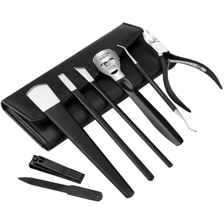 8-in-1 Stainless Steel Manicure Kit for Dead Skin Callus Removal - Black Buy Online in Zimbabwe thedailysale.shop