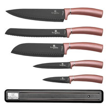 Load image into Gallery viewer, Berlinger Haus 6-Piece Knife Set with Magnetic Hanger - i-Rose Edition
