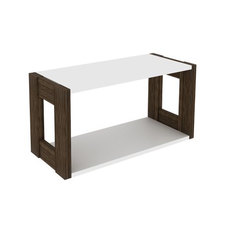 Linx Wall Bookshelf - White & Brown