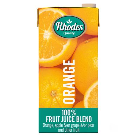 Rhodes 100% Fruit Juice Orange 6 x 1 LT