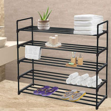 Load image into Gallery viewer, Knight 5 Tier Heavy Duty Metal Shoe Rack Multipurpose Organiser - Black
