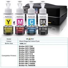 Load image into Gallery viewer, Brother BTD60/BT5000 Ink Bottle Multipack (/M/C/Y) Compatible
