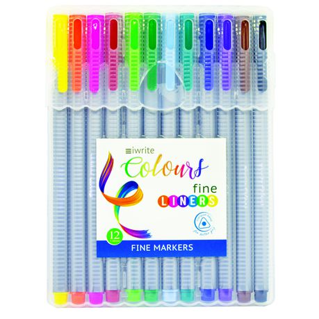 iWrite Colours Fineliners 0.4mm- 12 Assorted Colours - Triangular Barrel Buy Online in Zimbabwe thedailysale.shop