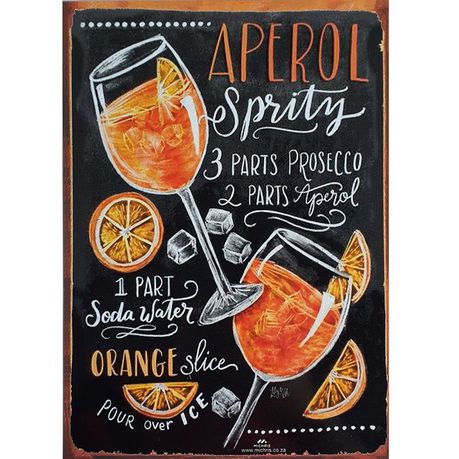 Vintage Metal Tin Signs - Aperol Sprity - Pub Decorative Metal Plates Buy Online in Zimbabwe thedailysale.shop