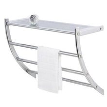 Load image into Gallery viewer, Wenko - 1-Shelf 3-Rail Wall Rack - Exclusive Pescara Range - Chrome
