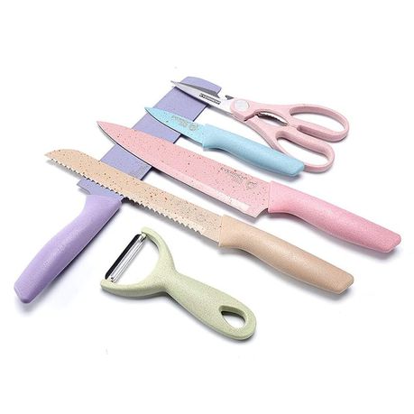 MXM - 6 Piece Corrugated Colorful Kitchen Knife Set