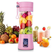 Load image into Gallery viewer, Rechargeable Smoothie &amp; Fruit Blender with USB Port 6 Blades - Pink
