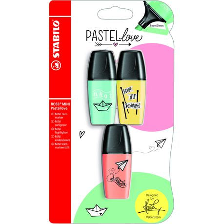 STABILO BOSS Pastel Mini Love Highlighters 3 pack Buy Online in Zimbabwe thedailysale.shop