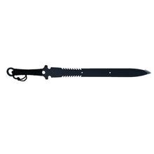 Load image into Gallery viewer, Sharpened Fantasy Black Sword Stainless Steel Jagged Blade + Daggers -69 cm
