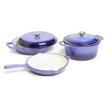 Load image into Gallery viewer, George &amp; Mason - 25cm Round Enamel Cast Iron Casserole - Blue
