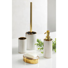 Load image into Gallery viewer, Wenko – Soap Dispenser – Nuria Range – Gold/White - Ceramic
