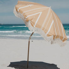 Load image into Gallery viewer, The Beach Bums Beach Umbrella - Yellow stripe
