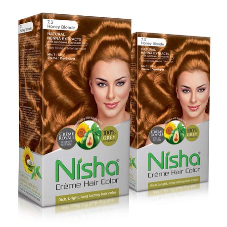 Pack of 2 Nisha Creme Hair Colour Pack Brush & Conditioner Honey Blonde 7.3 Buy Online in Zimbabwe thedailysale.shop