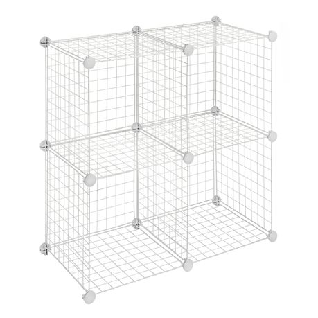 Wire Convenient Cube Cabinet - White - 4 Piece