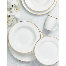 Load image into Gallery viewer, 16 Pieces White Dinner Set with Gold Rim
