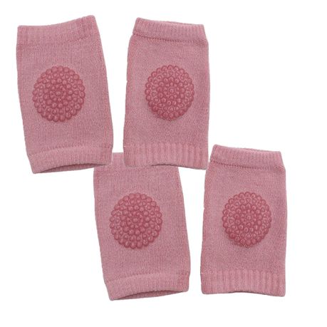 Cotton Baby Crawling Knee Pad Protectors for Babies 6months - Pink 2 pairs