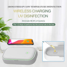 Load image into Gallery viewer, 3-in-1 Fast Wireless Charger UV Sanitizer Box with Aromatherapy - White
