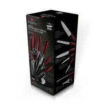 Load image into Gallery viewer, Berlinger Haus 8 Piece Stainless Steel Knife Set with Stand - Burgundy
