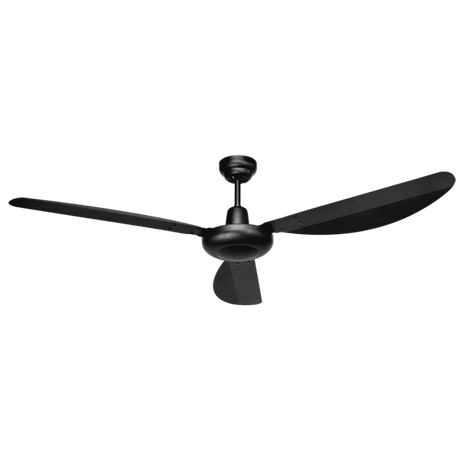 Zebbies Lighting - Harrier Black - Matt Black Ceiling Fan with No Light