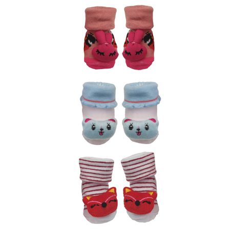 Baby Girl 3D Socks - Set of 3