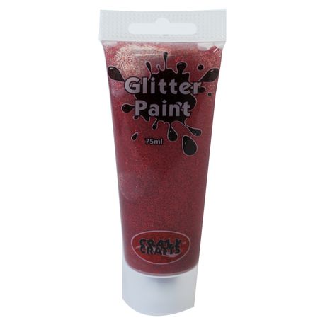 Crazy Crafts Acrylic Glitter Paint - Red Glitter