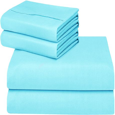 Wrinkle Resistant Egyptian Comfort Sheet Set 4 Piece King: Duck Egg Blue