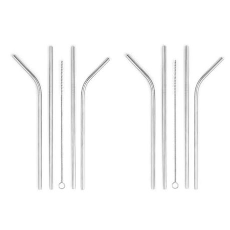 8 Stainless Steel Straws & Brushes