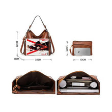 Load image into Gallery viewer, Ladies Mahogany Satchel Shoulder Handbag with Sub Bag - HB-YL9035-MG
