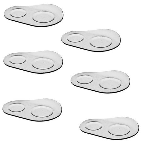 Leonardo Double Saucer for 2 Items DUO Handmade Grey Glass – Set of 6 Buy Online in Zimbabwe thedailysale.shop