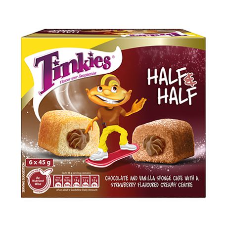 Tinkies - Half & Half Chocolate and Vanilla - 6 x 45g