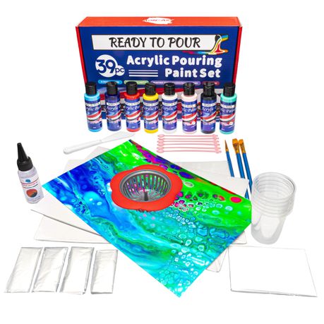 Aon-Art 39pc Acrylic Paint Pouring Set