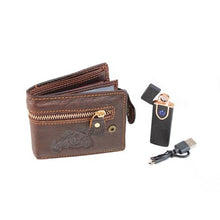 Load image into Gallery viewer, Wallet with bike motive and electric lighter gift set
