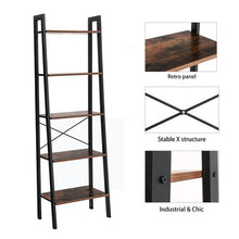 Load image into Gallery viewer, Lifespace Industrial Rustic 5 tier Ladder Shelves
