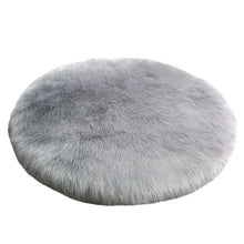 Load image into Gallery viewer, Creative Deco Plush Living Room Faux Fur Carpet – Storm Grey – Round - 60cm
