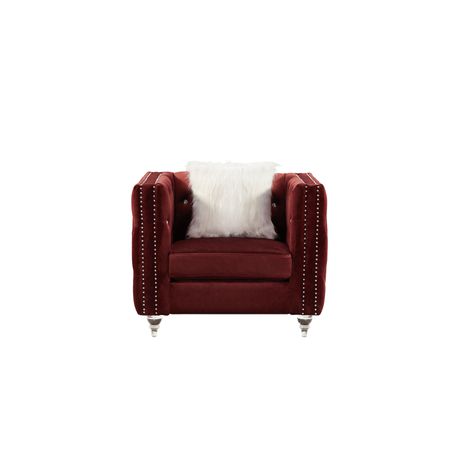 LUX Studded 1 Seater Sofa Red Buy Online in Zimbabwe thedailysale.shop