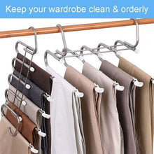 Load image into Gallery viewer, 5 Layered Space Saving Premium Pants Hanger-Black
