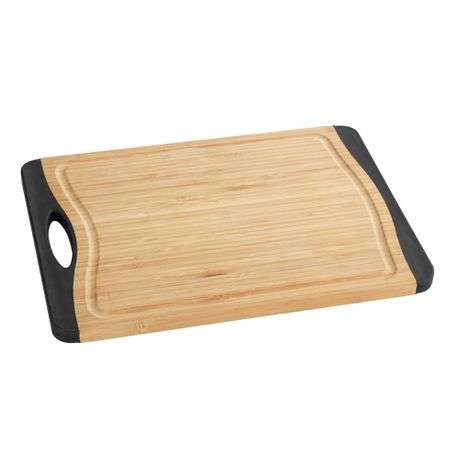 Wenko - Cutting Board Bamboo - 33X23 - Anti-Slip Tpe - Black