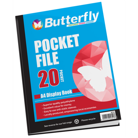 Butterfly Pocket File A4 20 Pocket Buy Online in Zimbabwe thedailysale.shop