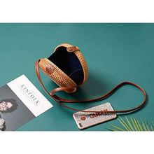 Load image into Gallery viewer, Straw Bag Women Rattan hand Woven Shoulder bag
