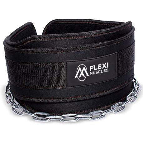 Flexi Muscles - Dip Belt with Chain for Weight Lifting. Buy Online in Zimbabwe thedailysale.shop