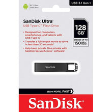 Load image into Gallery viewer, Sandisk 128GB Ultra USB Type-C Flash Drive
