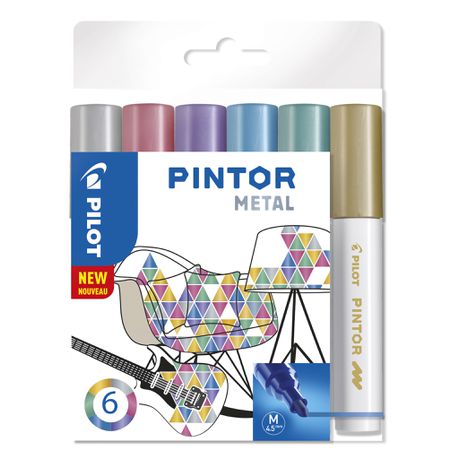 Pilot SW-PT Medium Point Pintor Paint Marker - Metallic Wallet of 6