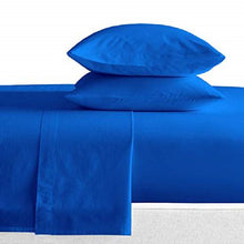 Load image into Gallery viewer, Wrinkle-Resistant Queen Sheet Set - Imperial Blue 4 Piece Bedding
