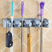 Load image into Gallery viewer, 4 Position 5 Hooks Mop Broom Holder
