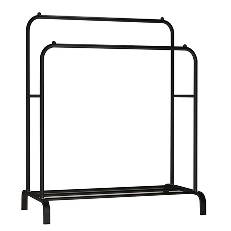 Double Rail Clothes & Shoes Storage Rack - Black Buy Online in Zimbabwe thedailysale.shop