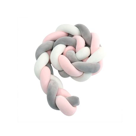 Chelino - Knotted Crib Bumper Pink/Grey/White Buy Online in Zimbabwe thedailysale.shop