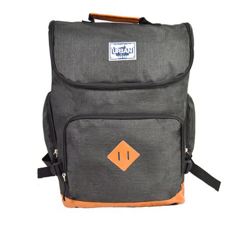 Eco Urban Trendy Backpack With Laptop Sleeve With Hook & Loop - Black