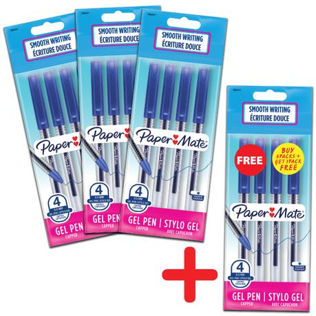 PAPER MATE Jiffy Gel 0.5mm Blue Value Pack