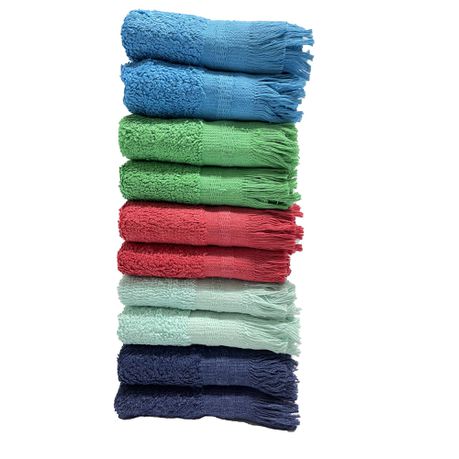 FMF 10 Pack Assorted Fringe Guest Towel 30x50cm Buy Online in Zimbabwe thedailysale.shop